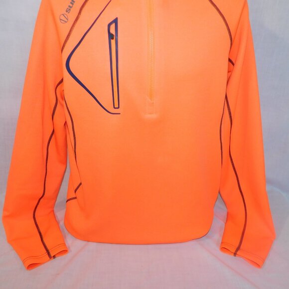 Sunice Men's L Allendale 2.0 Water Repellant Golf Pullover Orange / Dragon Fire - Picture 6 of 12